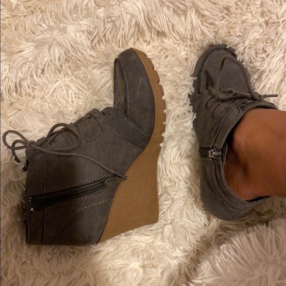 High healed boots.